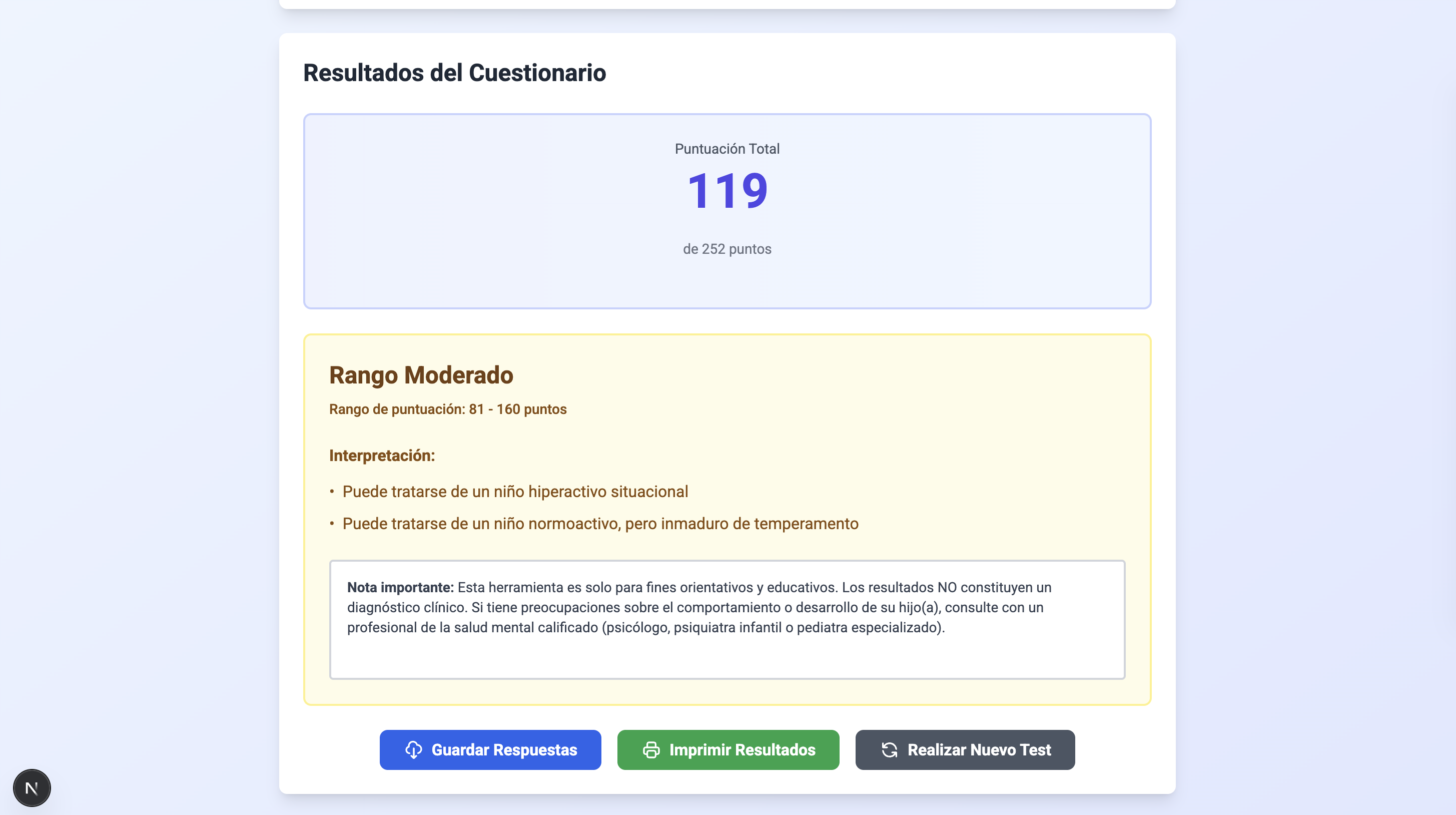 Escala Conners para Padres